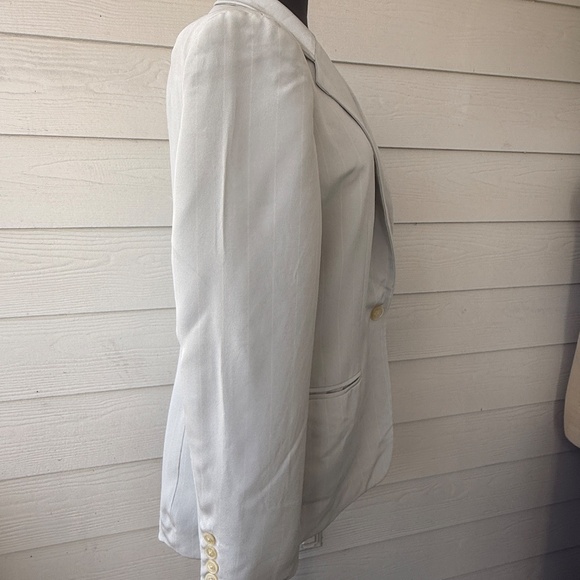 LAUREN Ralph Lauren | Silk Blend Blazer Jacket | Size 12 | Light Blue - Picture 3 of 9